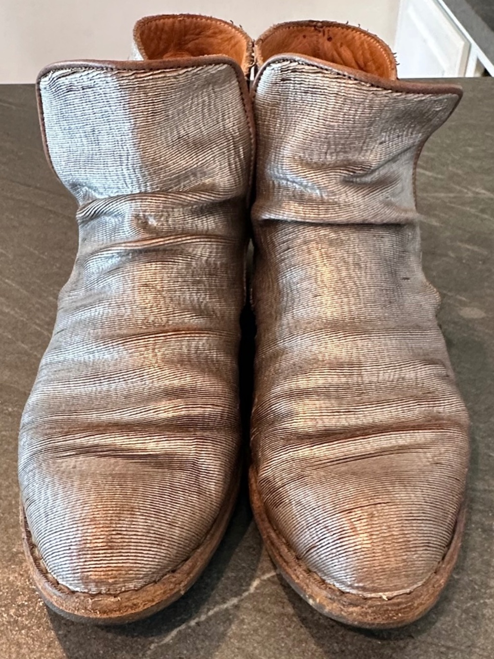 FIORENTINI + BAKER METALLIC ANKLE BOOTS – SIZE 38